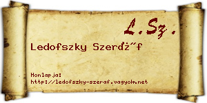 Ledofszky Szeráf névjegykártya